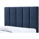  Color_Navy -- Harper Navy Linen Textured Fabric Upholstered Twin Trundle Bed IMAGE 7