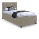  Color_Beige -- Meridian Hudson Twin Upholstered Panel Bed IMAGE 1