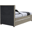  Color_Beige -- Meridian Hudson Twin Upholstered Panel Bed IMAGE 5