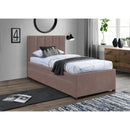  Color_Brown -- Hudson Brown Vegan Leather Upholstered Twin Trundle Bed IMAGE 2