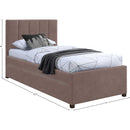  Color_Brown -- Hudson Brown Vegan Leather Upholstered Twin Trundle Bed IMAGE 9