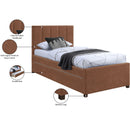  Color_Cognac -- Hudson Cognac Vegan Leather Upholstered Twin Trundle Bed IMAGE 10
