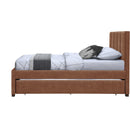 Meridian Hudson Cognac Vegan Leather Twin Trundle Bed IMAGE 4