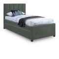  Color_Green -- Hudson Green Vegan Leather Upholstered Twin Trundle Bed IMAGE 1