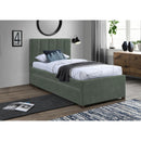  Color_Green -- Hudson Green Vegan Leather Upholstered Twin Trundle Bed IMAGE 2
