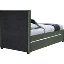  Color_Green -- Hudson Green Vegan Leather Upholstered Twin Trundle Bed IMAGE 5
