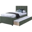  Color_Green -- Hudson Green Vegan Leather Upholstered Twin Trundle Bed IMAGE 6