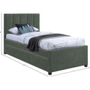  Color_Green -- Hudson Green Vegan Leather Upholstered Twin Trundle Bed IMAGE 9