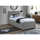  Color_Grey -- Hudson Grey Vegan Leather Upholstered Twin Trundle Bed IMAGE 2