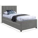  Color_Grey -- Hudson Grey Vegan Leather Upholstered Twin Trundle Bed IMAGE 9