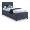  Color_Navy -- Hudson Navy Vegan Leather Upholstered Twin Trundle Bed IMAGE 1