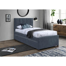  Color_Navy -- Hudson Navy Vegan Leather Upholstered Twin Trundle Bed IMAGE 2