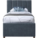  Color_Navy -- Hudson Navy Vegan Leather Upholstered Twin Trundle Bed IMAGE 3