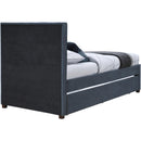  Color_Navy -- Hudson Navy Vegan Leather Upholstered Twin Trundle Bed IMAGE 5