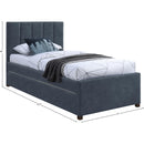  Color_Navy -- Hudson Navy Vegan Leather Upholstered Twin Trundle Bed IMAGE 8