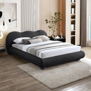  Color_Black Size_Full -- Hyde Black Boucle Fabric Upholstered Full Bed IMAGE 4