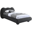  Color_Black  Size_Twin  -- Hyde Black Boucle Fabric Upholstered Twin Bed IMAGE 2