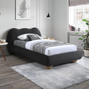  Color_Black  Size_Twin  -- Hyde Black Boucle Fabric Upholstered Twin Bed IMAGE 3