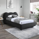  Color_Black  Size_Twin  -- Hyde Black Boucle Fabric Upholstered Twin Bed IMAGE 4