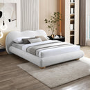  Color_Cream  Size_King  -- Hyde Cream Boucle Fabric Upholstered King Bed IMAGE 3