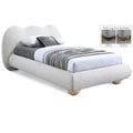  Color_Cream Size_Twin -- Hyde Cream Boucle Fabric Upholstered Twin Bed IMAGE 1