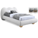  Color_Cream  Size_Twin  -- Hyde Cream Boucle Fabric Upholstered Twin Bed IMAGE 1