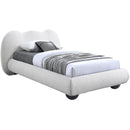  Color_Cream  Size_Twin  -- Hyde Cream Boucle Fabric Upholstered Twin Bed IMAGE 2