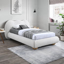  Color_Cream  Size_Twin  -- Hyde Cream Boucle Fabric Upholstered Twin Bed IMAGE 3