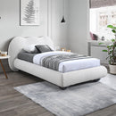 Color_Cream  Size_Twin  -- Hyde Cream Boucle Fabric Upholstered Twin Bed IMAGE 4