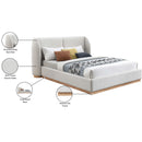 Meridian Jardin Cream Boucle Fabric Full Bed (3 Boxes) IMAGE 8