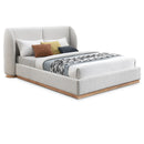  Size_Queen -- Jardin Cream Boucle Fabric Upholstered Queen Bed IMAGE 1