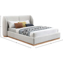  Size_Queen -- Jardin Cream Boucle Fabric Upholstered Queen Bed IMAGE 7