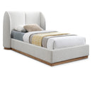  Size_Twin -- Jardin Cream Boucle Fabric Upholstered Twin Bed IMAGE 1