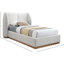 Size_Twin -- Jardin Cream Boucle Fabric Upholstered Twin Bed IMAGE 7