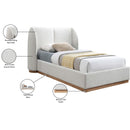 Meridian Jardin Cream Boucle Fabric Twin Bed (3 Boxes) IMAGE 8