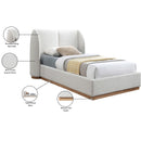  Size_Twin -- Jardin Cream Boucle Fabric Upholstered Twin Bed IMAGE 8