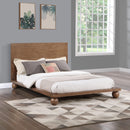  Color_Walnut  Size_King  -- Kent Walnut Ash Wood King Bed IMAGE 2