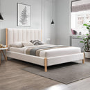  Color_Cream/ Natural Size_Full -- Kona Cream Fabric Upholstered Full Bed IMAGE 2