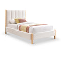  Color_Cream/ Natural Size_Twin -- Meridian Kona Upholstered Panel Bed IMAGE 1