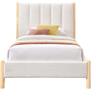  Color_Cream/ Natural  Size_Twin  -- Kona Cream Fabric Upholstered Twin Bed IMAGE 3