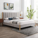  Color_Grey/ Natural  Size_Full  -- Kona Grey Fabric Upholstered Full Bed IMAGE 2
