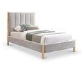  Color_Grey/ Natural Size_Twin -- Kona Grey Fabric Upholstered Twin Bed IMAGE 1