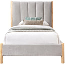  Color_Grey/ Natural  Size_Twin  -- Kona Grey Fabric Upholstered Twin Bed IMAGE 3
