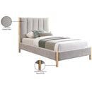  Color_Grey/ Natural  Size_Twin  -- Kona Grey Fabric Upholstered Twin Bed IMAGE 8