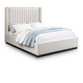  Color_Beige/ Black  Size_Full  -- Meridian Logan Upholstered Platform Bed IMAGE 1