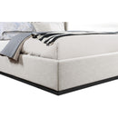  Color_Beige/ Black  Size_King  -- Logan Beige Linen Textured Fabric Upholstered King Bed IMAGE 6