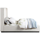  Color_Beige/ Black  Size_Queen  -- Logan Beige Linen Textured Fabric Upholstered Queen Bed IMAGE 4