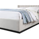  Color_Beige/ Black  Size_Queen  -- Logan Beige Linen Textured Fabric Upholstered Queen Bed IMAGE 6