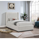  Color_Beige/ Black  Size_Twin  -- Logan Beige Linen Textured Fabric Upholstered Twin Bed IMAGE 2