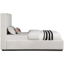 Meridian Logan Beige Linen Textured Fabric Twin Bed IMAGE 4